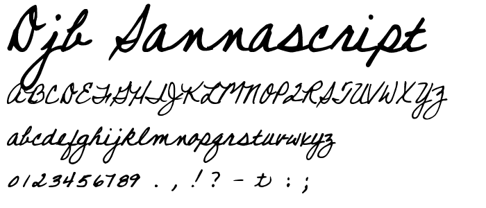 DJB SANNAscript font